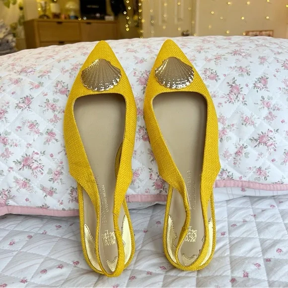 Jennifer Sumko x Antonio Melani LaMinerva Shell Slingback Flats Coastal Southern - Picture 5 of 8